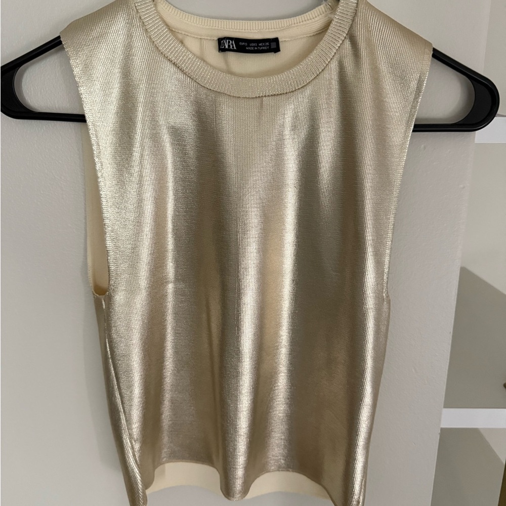 Zara Shiny Gold Top